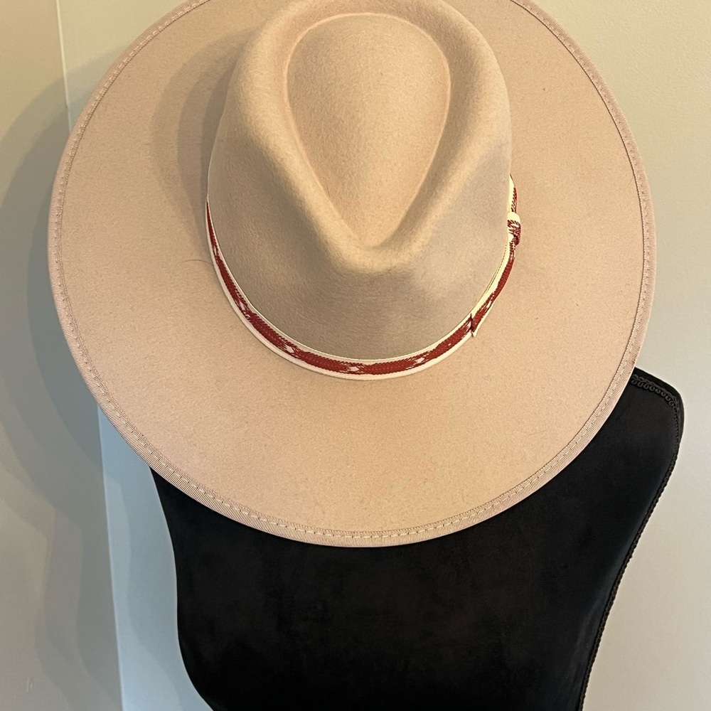 Elegant Cream Brixton Wide-Brim Hat
